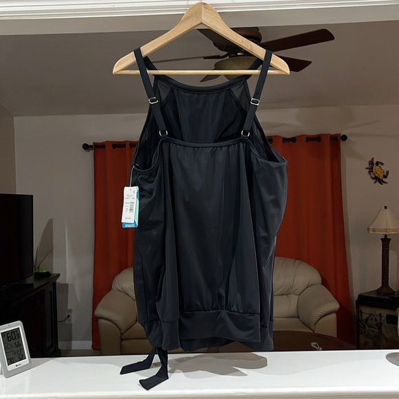 Shape Solver By Penbrooke Women’s Plus Size 24W Black Tankini Swimwear - Picture 2 of 5